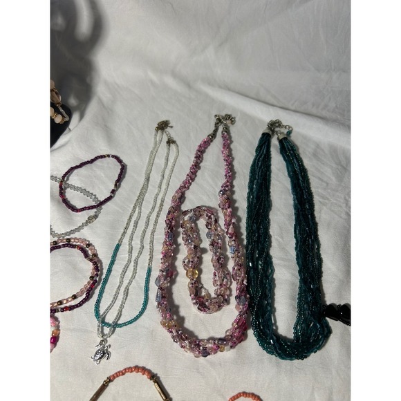 Wearable 2lbs Lot of‎ Beaded Necklaces Bracelets Earrings Jewelry Set - Picture 6 of 6